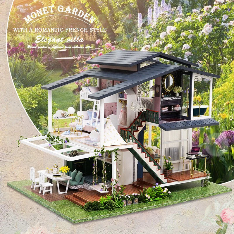 Rokrgeek Monet's Garden Villa Miniature Dollhouse Kit - Image 3