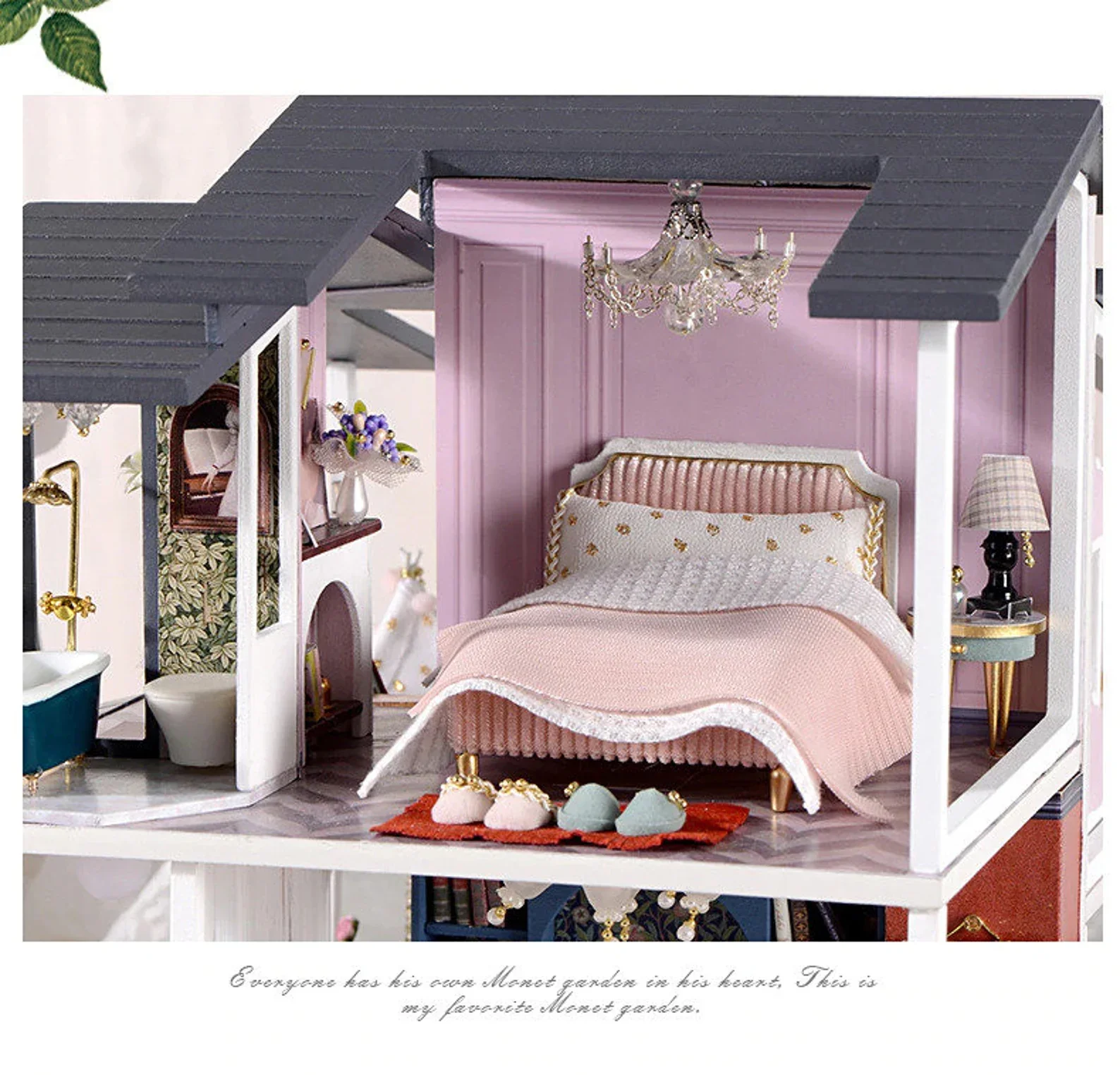 Rokrgeek Monet's Garden Villa Miniature Dollhouse Kit - Image 8