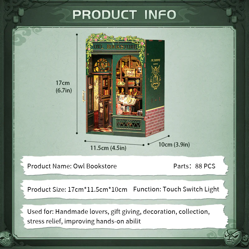 Owl Bookstore DIY Book Nook Kit - Image 7