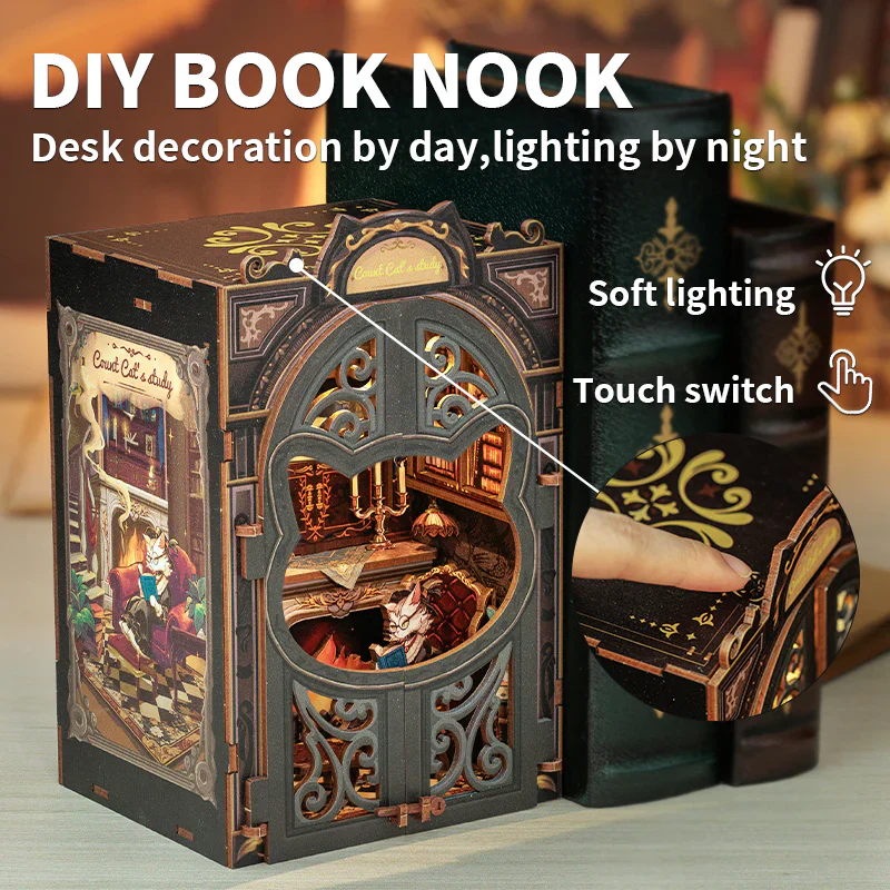 Rokrgeek Count Cat's Study Book Nook - Image 4