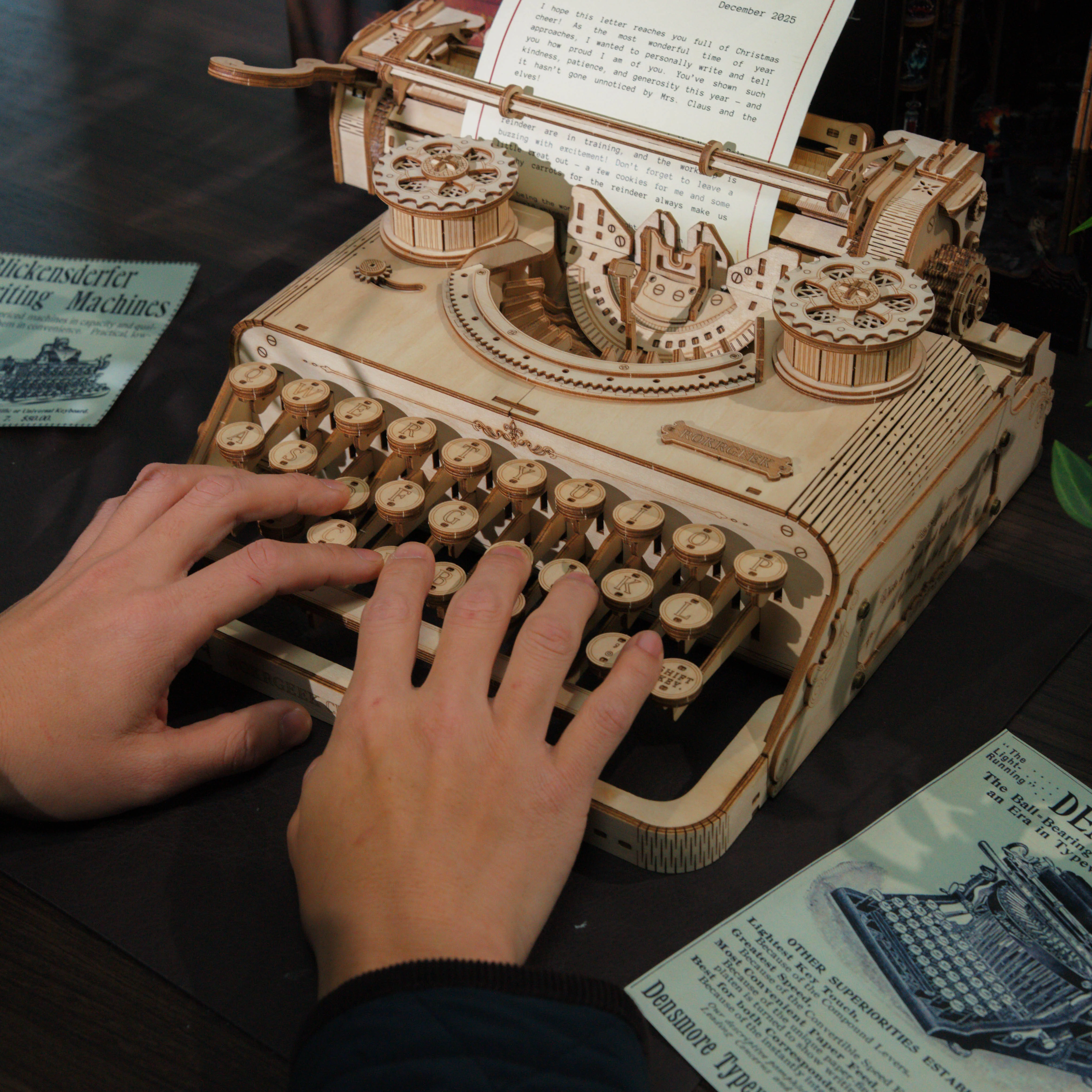 Rokrgeek Classic Typewriter Mechanical 3D Wooden Puzzle - Image 3