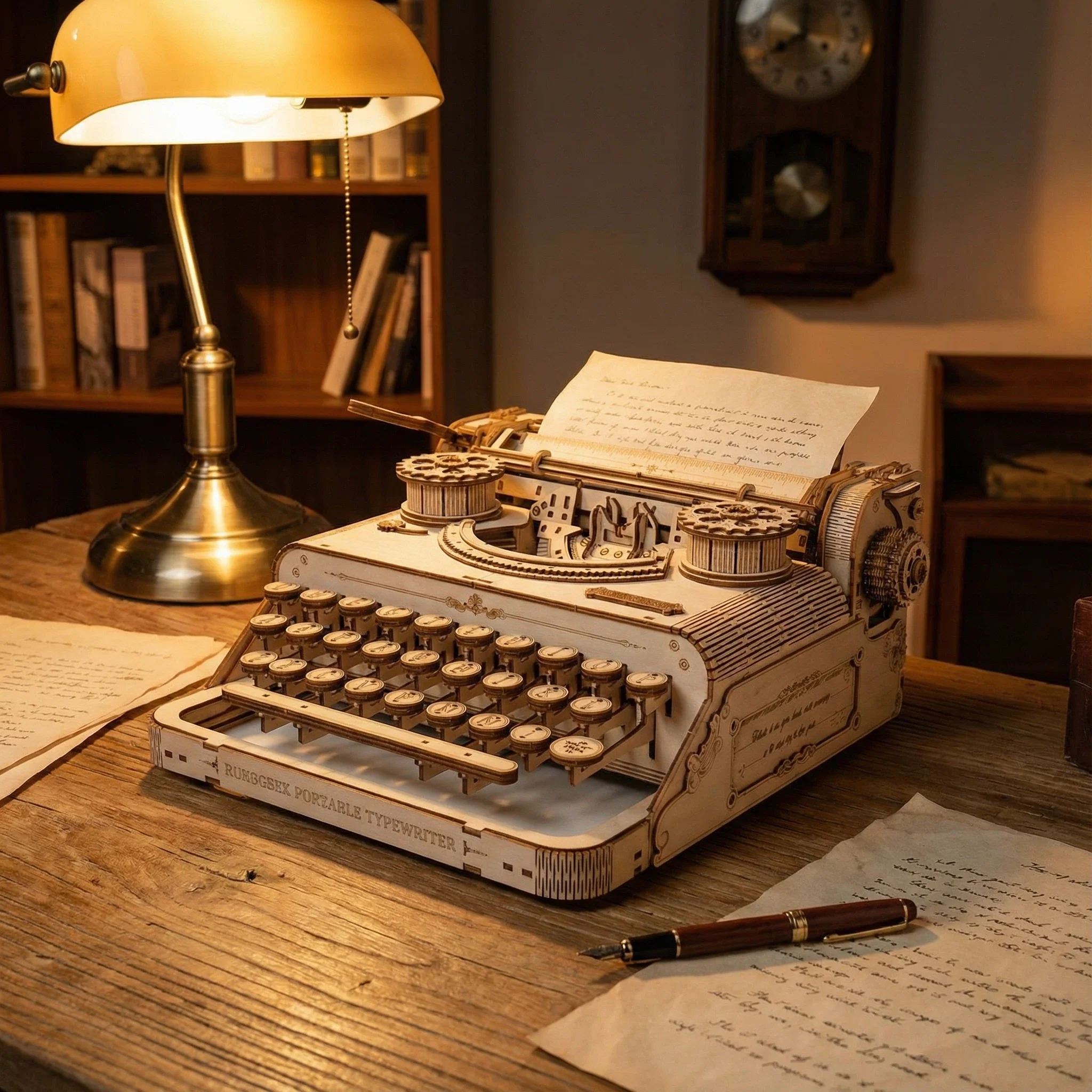 Rokrgeek Classic Typewriter Mechanical 3D Wooden Puzzle - Image 4