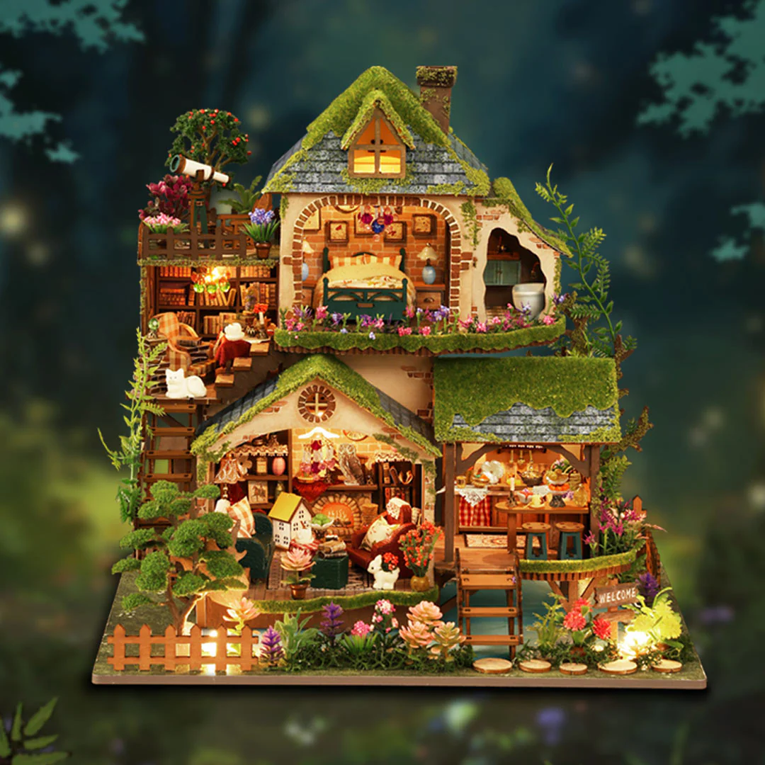 rokrgeek Enchanted Forest Cottage Miniature House Kit - Image 2
