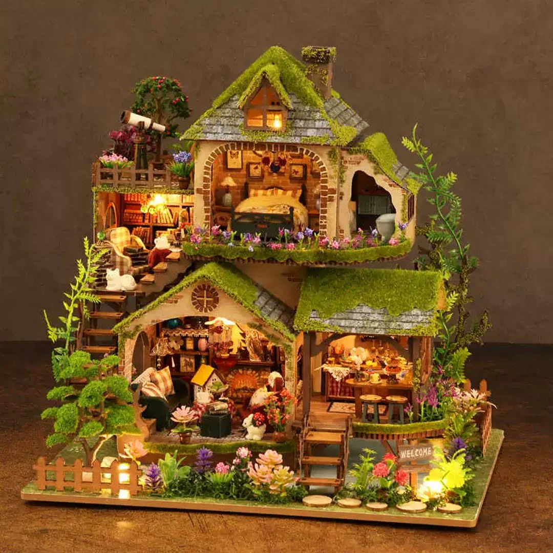rokrgeek Enchanted Forest Cottage Miniature House Kit - Image 3