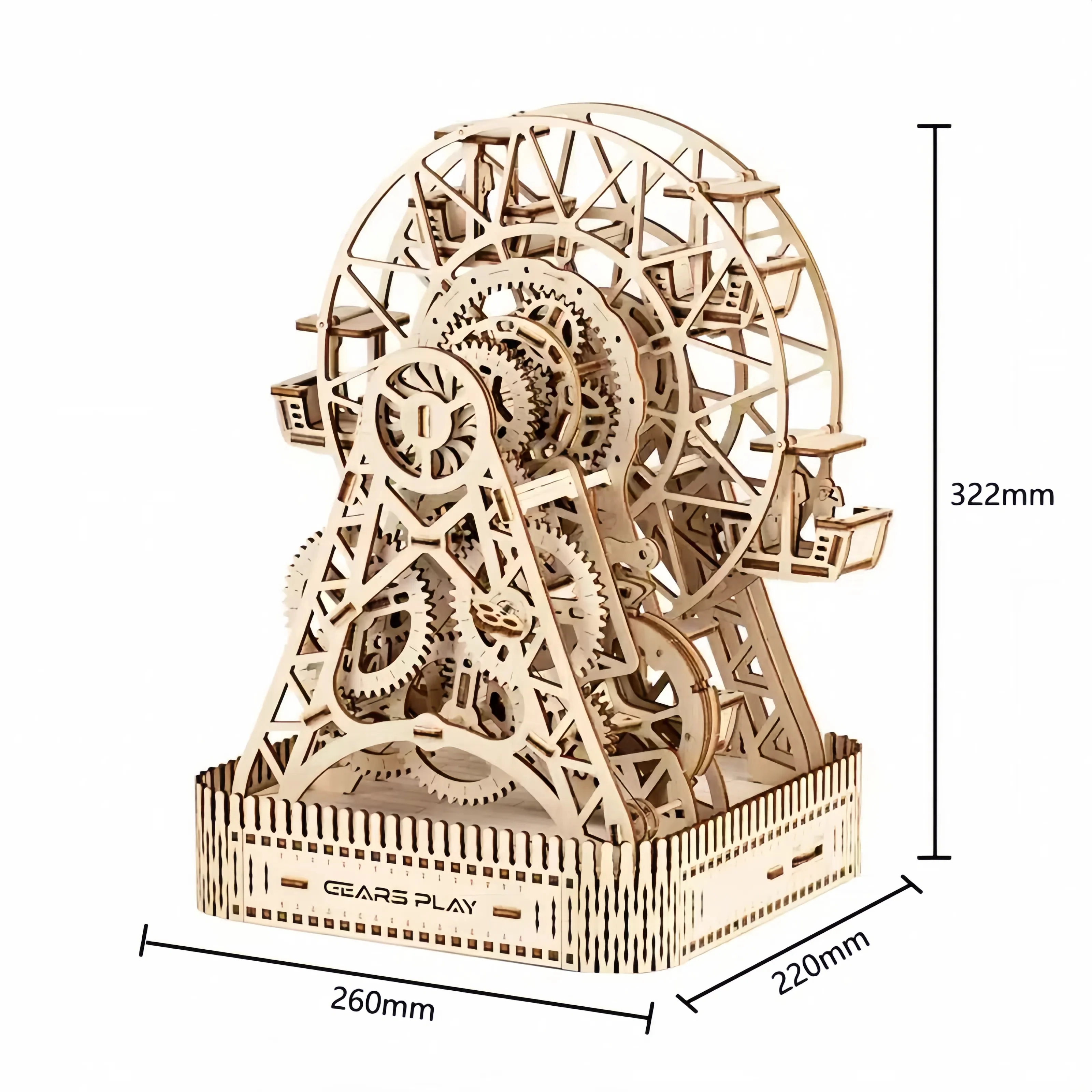 Rokrgeek Mechanical Ferris Wheel 3D Wooden Puzzle - Image 4