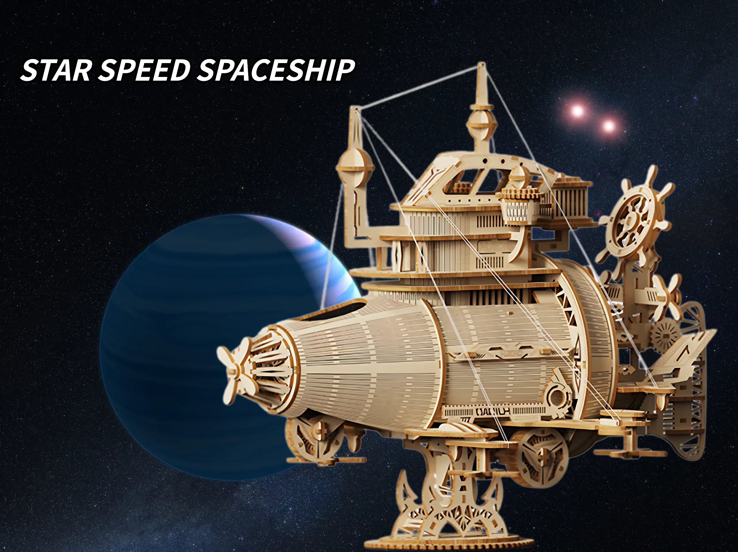 Rokrgeek Star Speed Spaceship 3D Wooden Puzzle - Image 4