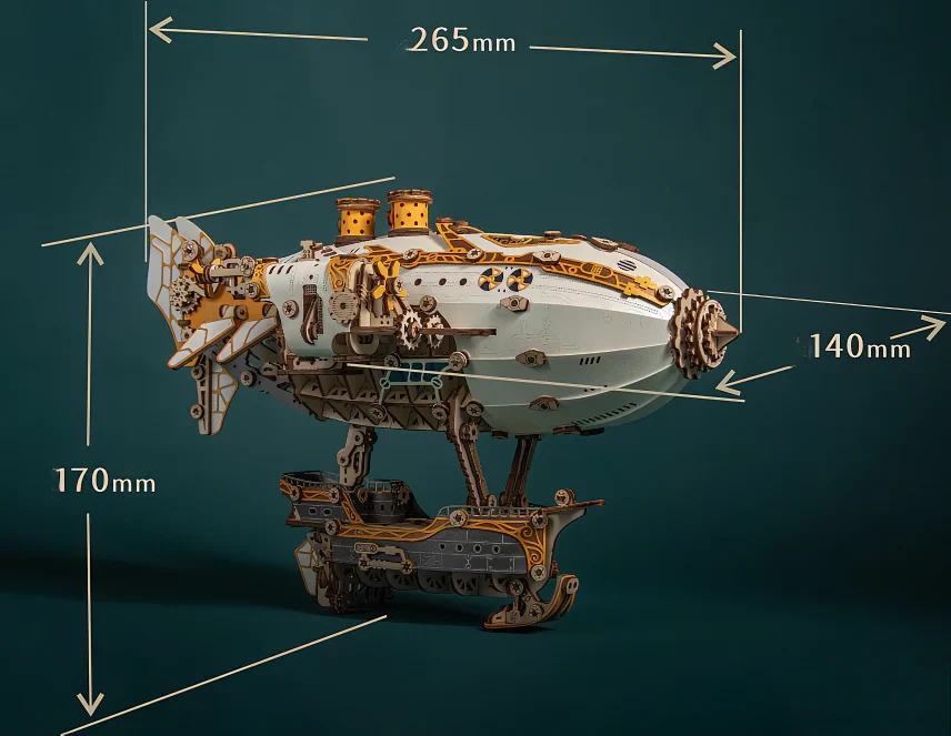 Rokrgeek Steampunk Airships 3D Wooden Puzzle - Image 10